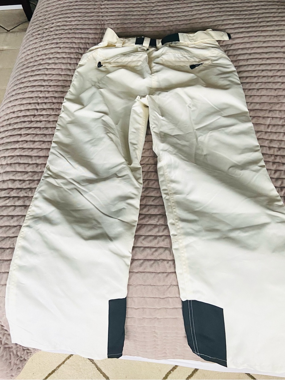 Trespass Cream Men / Womens Large Ski/Snow Pants with Black Hem Panels